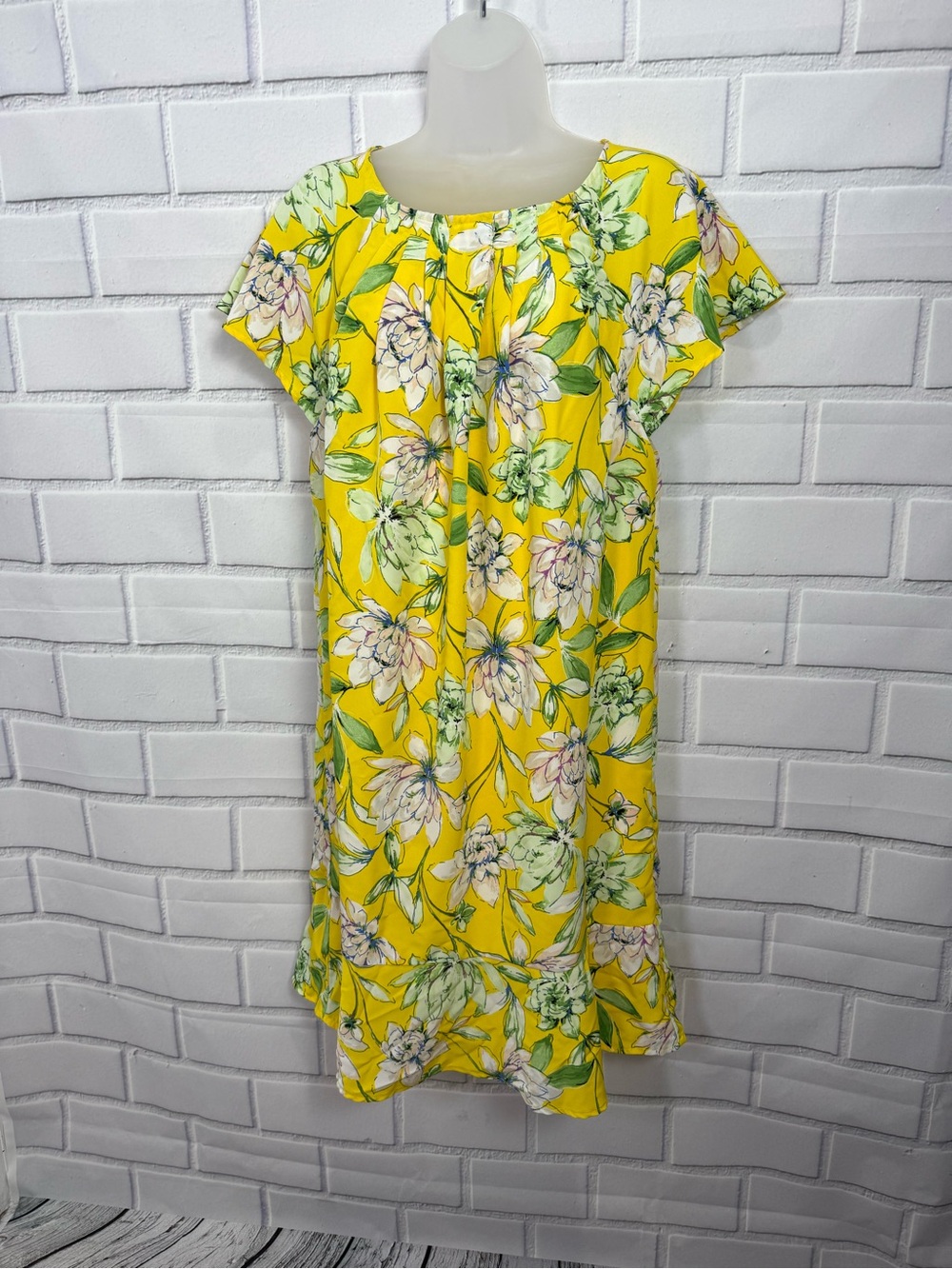 Signature Collection Yellow Floral Ruffle-Hem Mini Dress - Picture 5 of 11